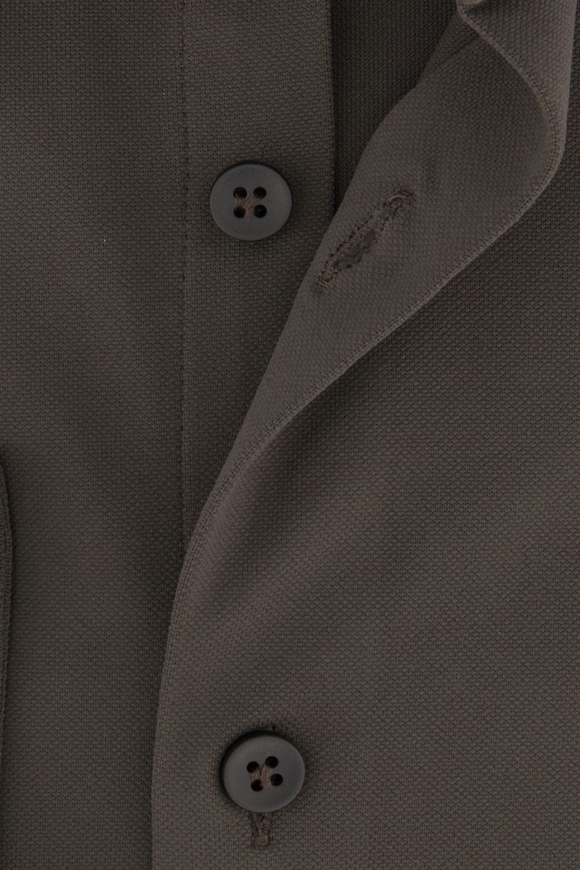 John Miller overhemd mouwlengte 7 bruin effen slim fit