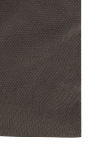 John Miller overhemd mouwlengte 7 slim fit bruin effen 