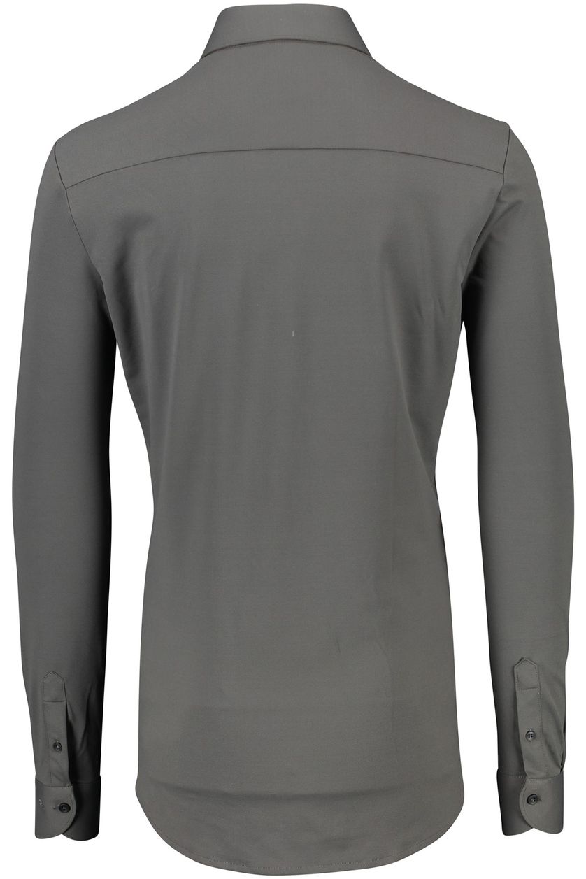 John Miller overhemd mouwlengte 7  grijs effen  slim fit