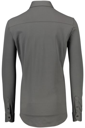 John Miller overhemd mouwlengte 7  slim fit grijs effen 