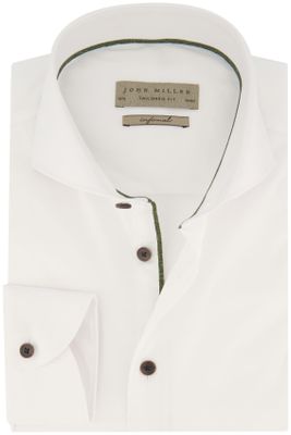 John Miller overhemd mouwlengte 7 John Miller Tailored Fit wit effen katoen slim fit 