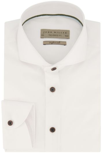 overhemd mouwlengte 7 John Miller Tailored Fit wit effen katoen slim fit 