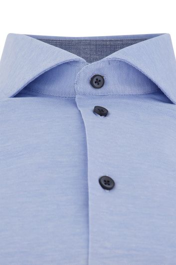 Ledub overhemd mouwlengte 7 Modern Fit New normale fit blauw effen katoen