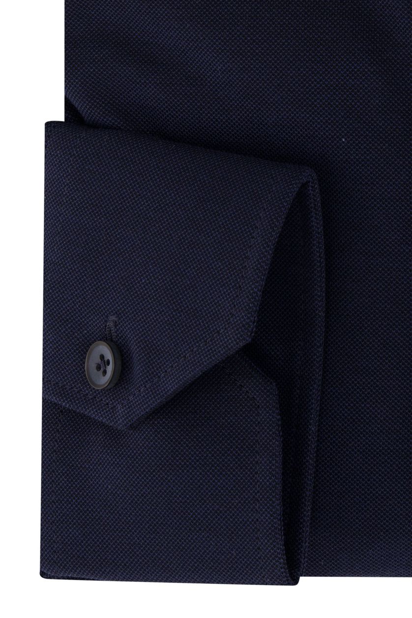 Mouwlengte 7 Ledub overhemd Modern Fit donkerblauw met cutaway boord