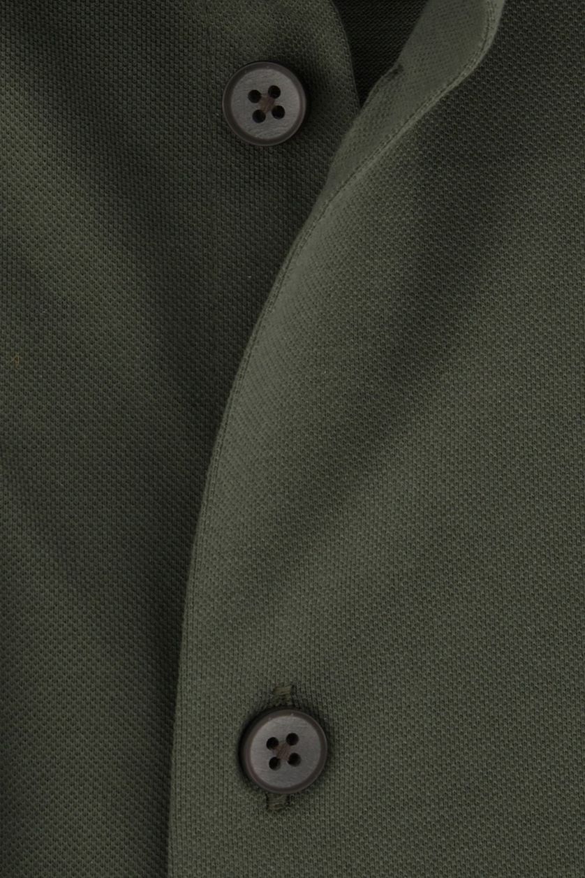 Ledub overhemd mouwlengte 7 Modern Fit New groen effen katoen normale fit