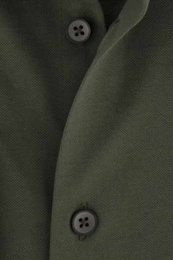 Ledub overhemd mouwlengte 7 Modern Fit New normale fit groen effen katoen