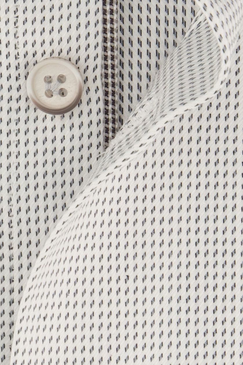 John Miller business overhemd Tailored Fit grijs geprint katoen normale fit