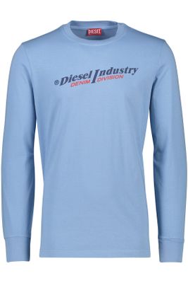 Diesel Diesel polo  normale fit lichtblauw effen katoen Diesel t-shirt  normale fit lichtblauw effen katoen