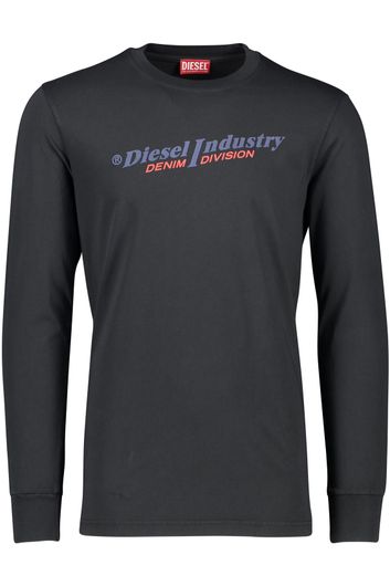 T-shirt Diesel  grijs effen katoen normale fit