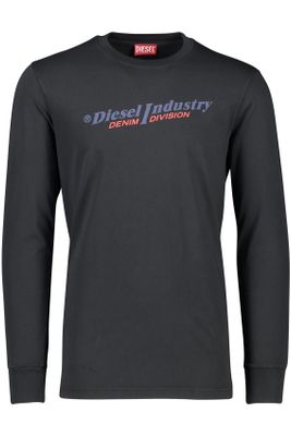 Diesel T-shirt Diesel  grijs effen katoen normale fit