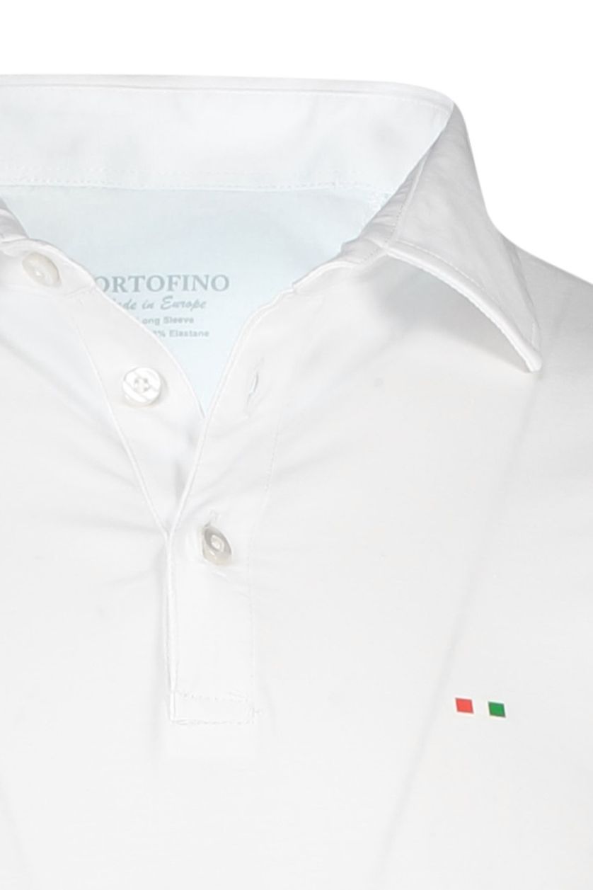 Portofino polo wit effen katoen wijde fit met logo