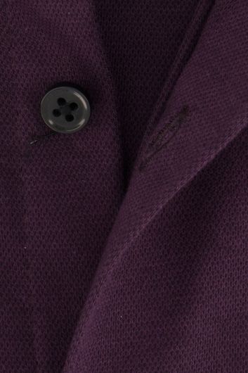 casual overhemd Desoto  aubergine effen katoen slim fit 