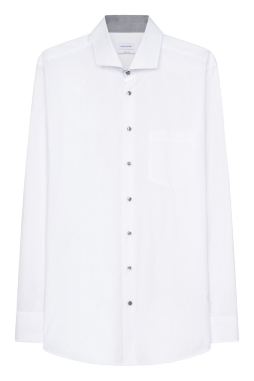 Seidensticker business overhemd  wit effen katoen normale fit