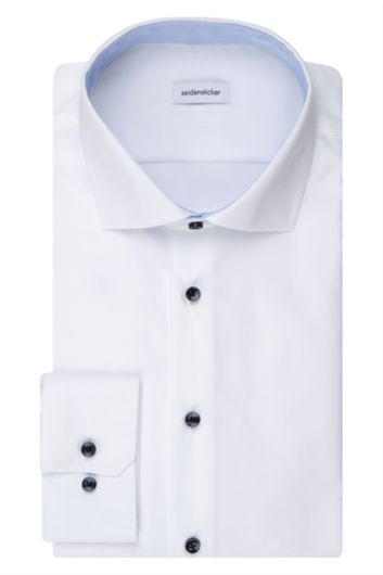 Seidensticker business overhemd  normale fit wit effen katoen