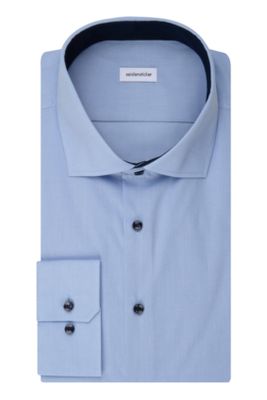 Seidensticker business overhemd Seidensticker blauw effen katoen normale fit 