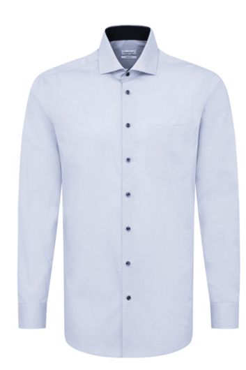 business overhemd Seidensticker blauw effen katoen normale fit 