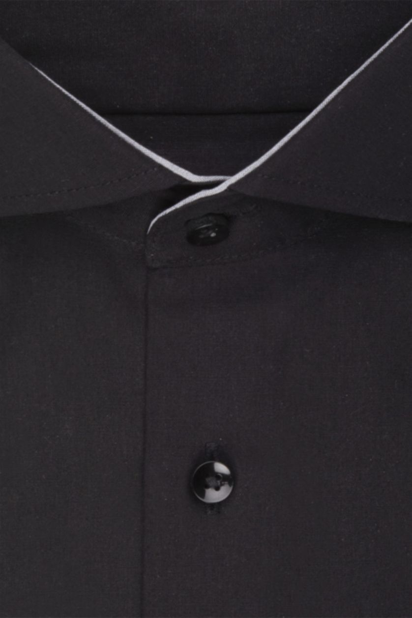 Seidensticker business overhemd zwart effen katoen normale fit
