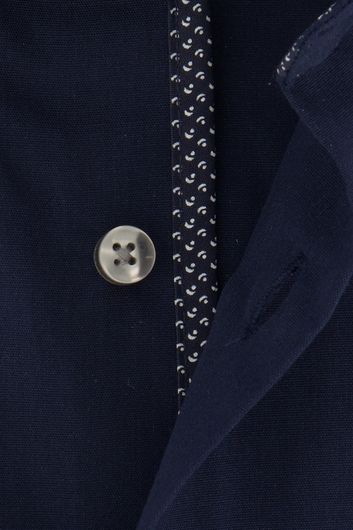 business overhemd Seidensticker donkerblauw effen katoen normale fit 