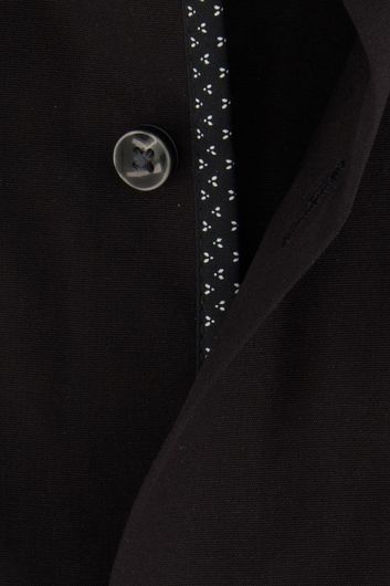 business overhemd Seidensticker  zwart effen katoen normale fit 