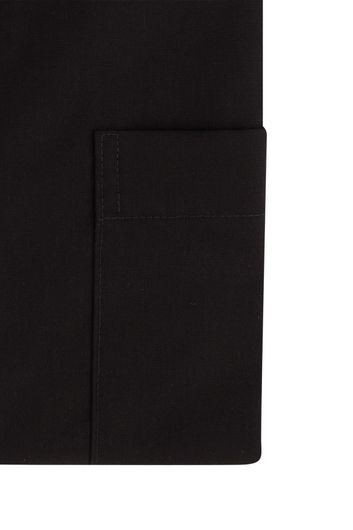 business overhemd Seidensticker  zwart effen katoen normale fit 