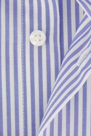 business overhemd Seidensticker lichtblauw gestreept katoen normale fit 