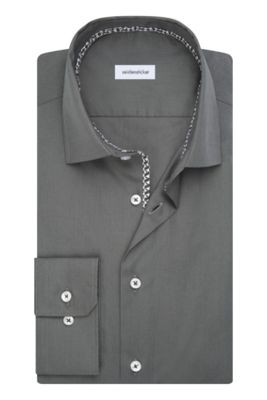 Seidensticker Seidensticker business overhemd normale fit grijs effen katoen