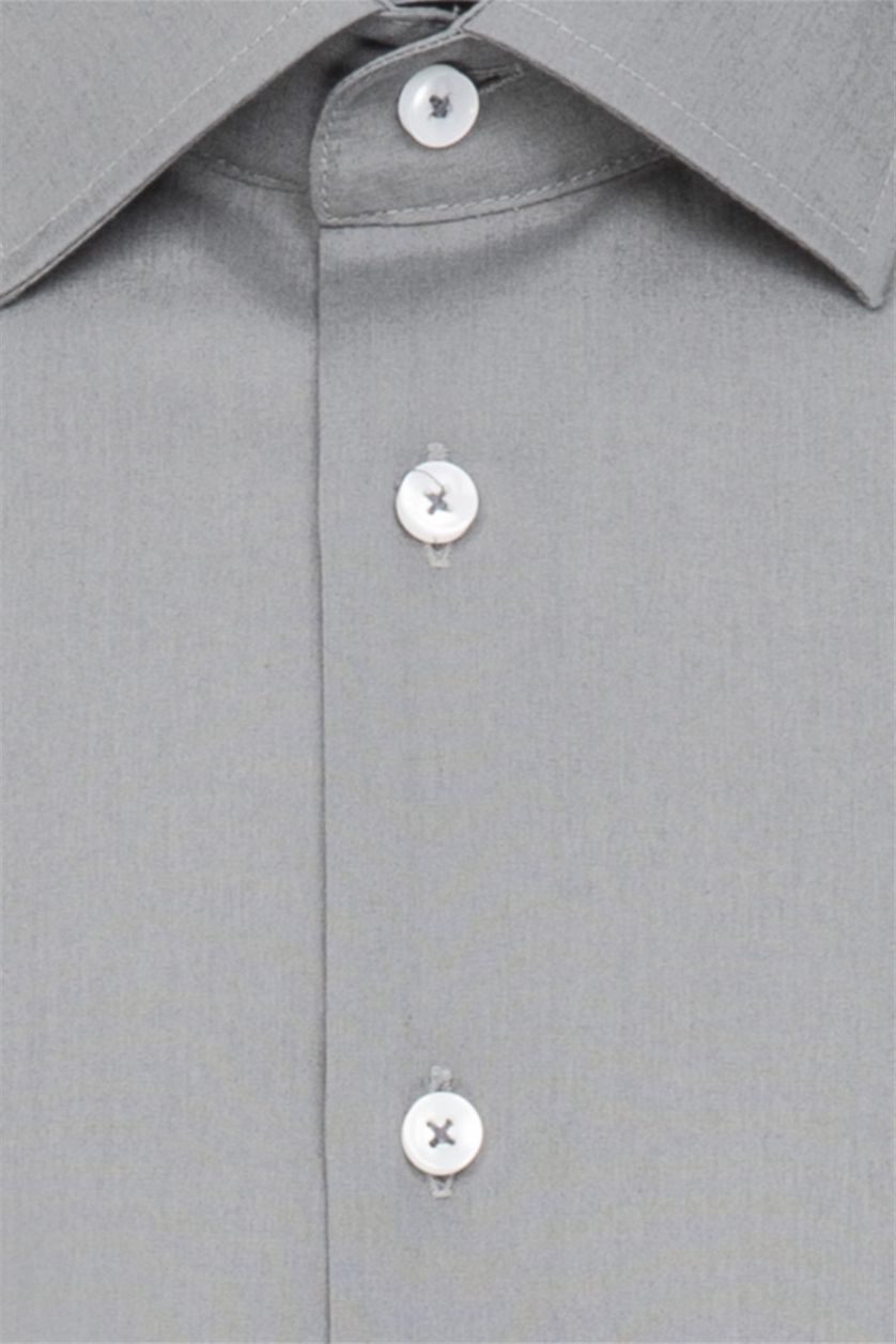 Seidensticker business overhemd grijs uni 100% katoen