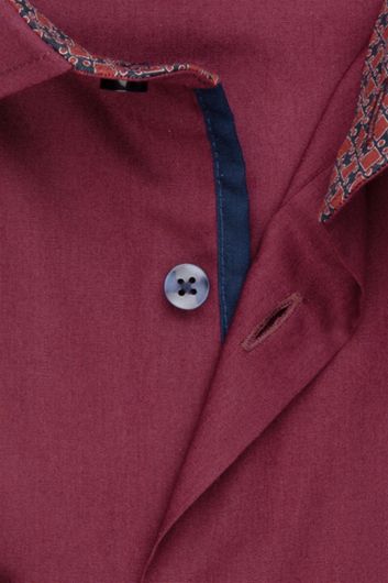 business overhemd Seidensticker paars effen katoen normale fit 