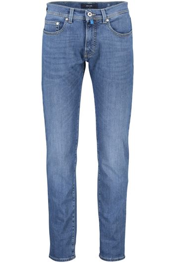 Blauwe uni Pierre Cardin jeans katoen