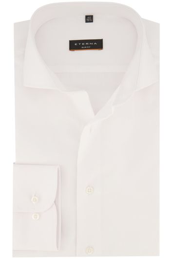 Eterna business overhemd strijkvrij Slim Fit slim fit wit effen katoen