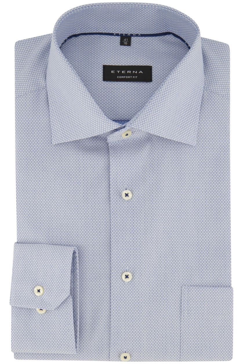 Eterna business overhemd Comfort Fit lichtblauw met print
