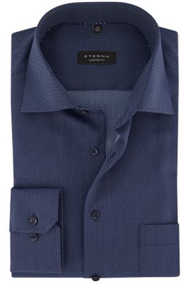 Eterna Eterna business overhemd Comfort Fit wijde fit blauw geprint katoen