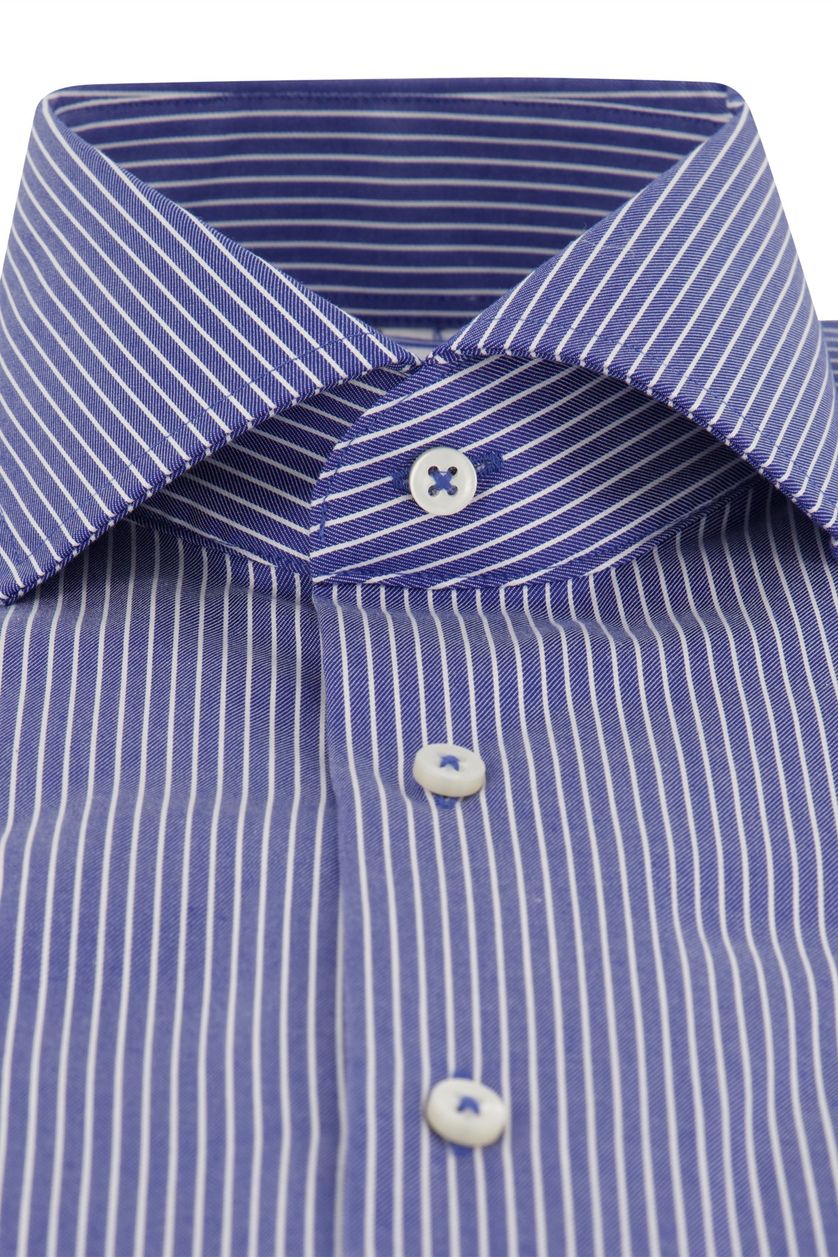 Eterna business overhemd  blauw wit gestreept 100% katoen