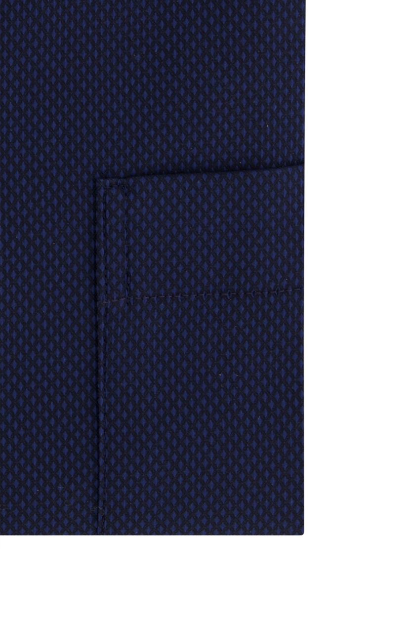 Eterna overhemd mouwlengte 7 strijkvrij Comfort Fit donkerblauw geprint katoen wijde fit