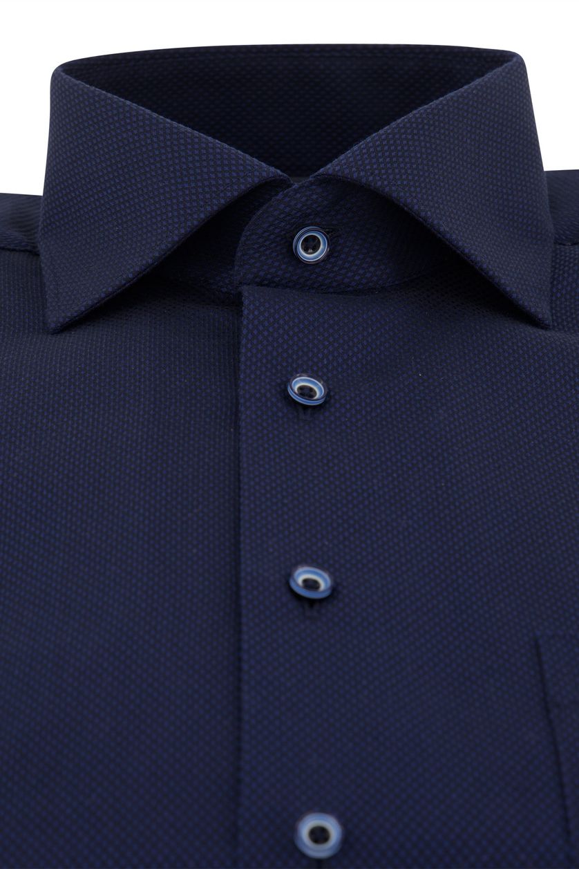Eterna business overhemd Comfort Fit donkerblauw geprint katoen wijde fit