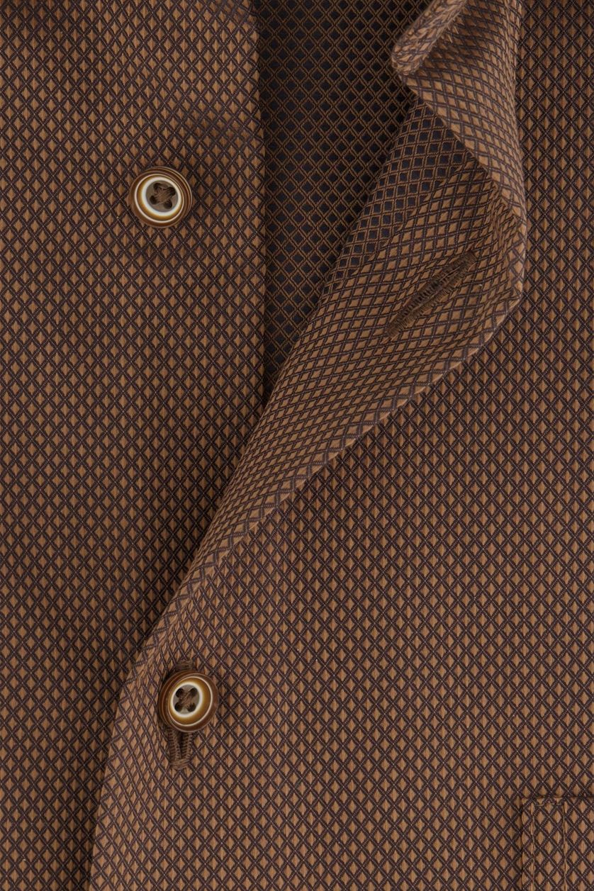 Eterna casual overhemd Comfort Fit bruin geprint katoen wijde fit