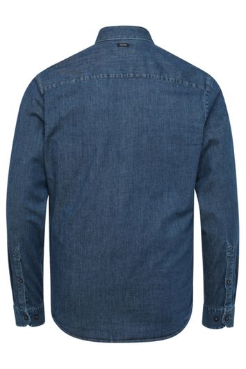 Vanguard casual overhemd normale fit blauw effen denim