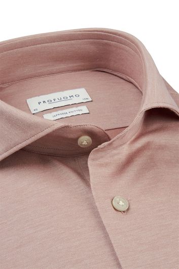 Profuomo business overhemd slim fit roze effen katoen