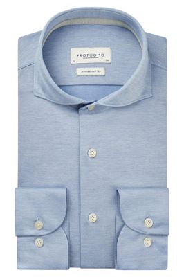 Profuomo business overhemd Profuomo lichtblauw effen katoen slim fit 