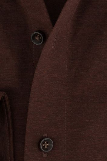 Olymp business overhemd  normale fit bruin effen katoen