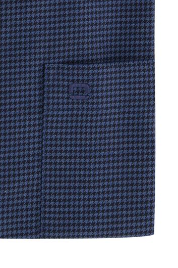business overhemd Olymp Luxor Modern Fit donkerblauw geruit katoen normale fit 
