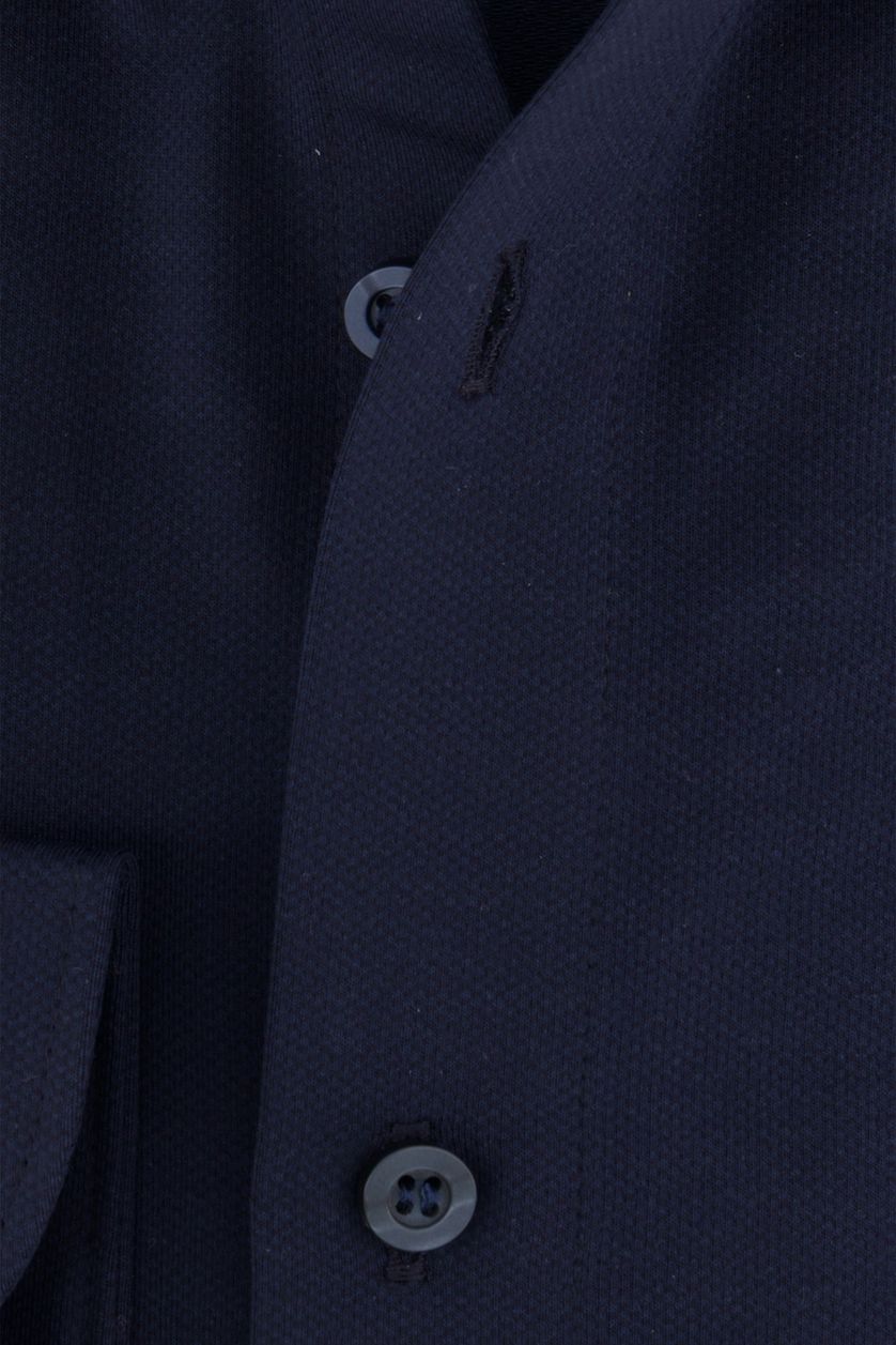 Olymp business overhemd Level Five donkerblauw effen katoen extra slim fit