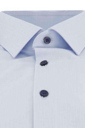 business overhemd Olymp No. 6 lichtblauw effen katoen super slim fit 