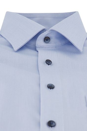 business overhemd Olymp Luxor Comfort Fit lichtblauw geprint katoen wijde fit 