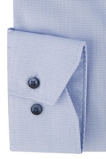 Olymp business overhemd Luxor Comfort Fit wijde fit lichtblauw geprint katoen