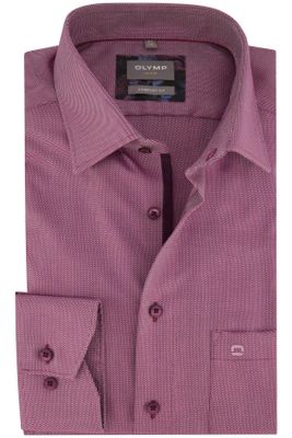 Olymp business overhemd Olymp Luxor Comfort Fit roze geprint katoen wijde fit 