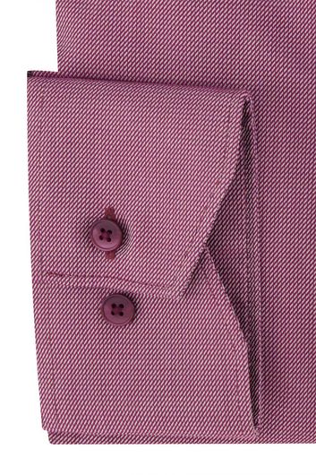 business overhemd Olymp Luxor Comfort Fit roze geprint katoen wijde fit 