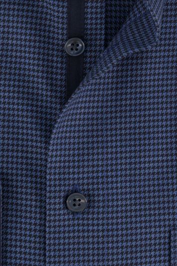 Olymp business overhemd Luxor Comfort Fit wijde fit donkerblauw geruit katoen
