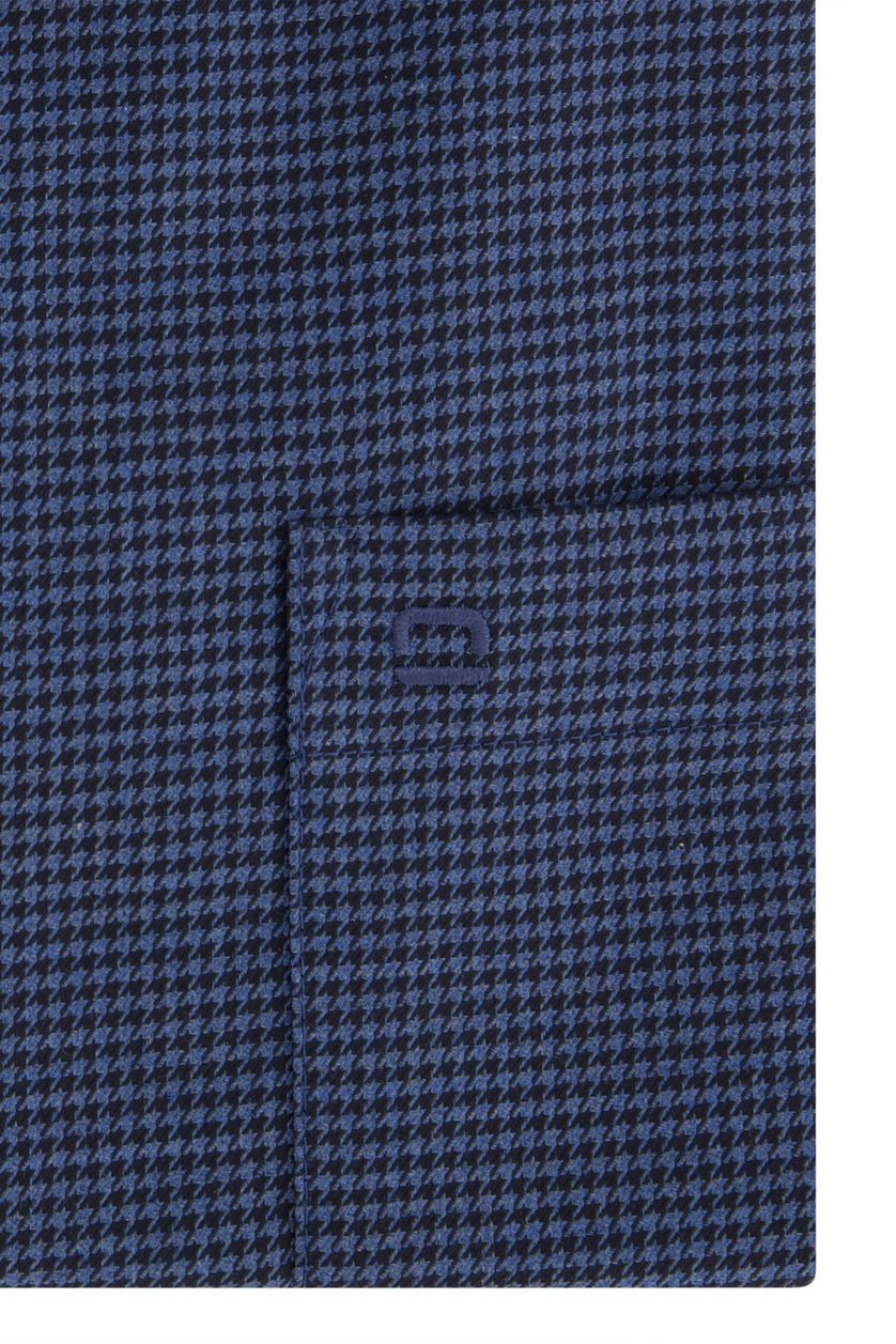 Olymp business overhemd Luxor Comfort Fit donkerblauw geruit katoen wijde fit