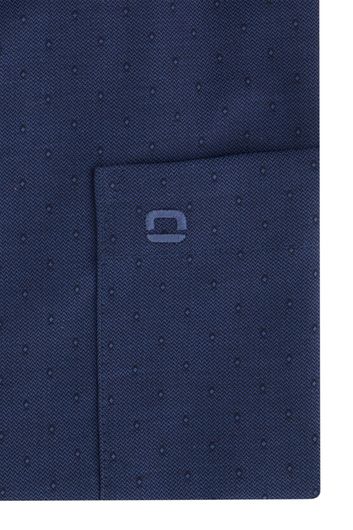 Olymp business overhemd  wijde fit donkerblauw effen katoen
